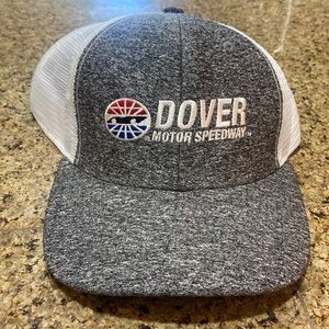 Dover Motor Speedway adjustable trucker hat, gray and white